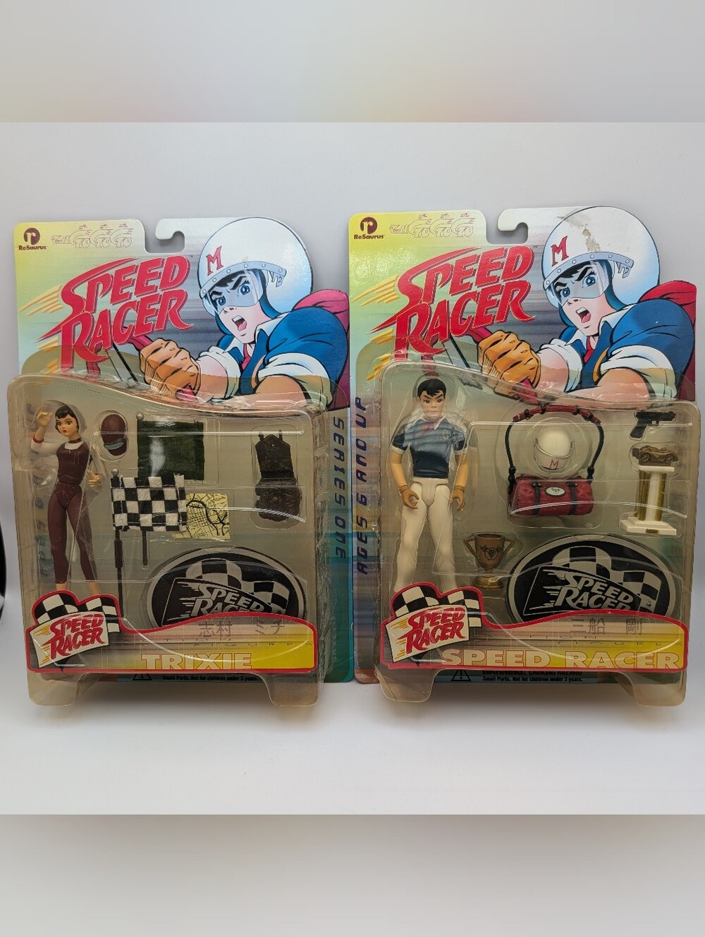 Speed Racer & Trixie Action Figure Series One ReSaurus New On Card Vintage 1999